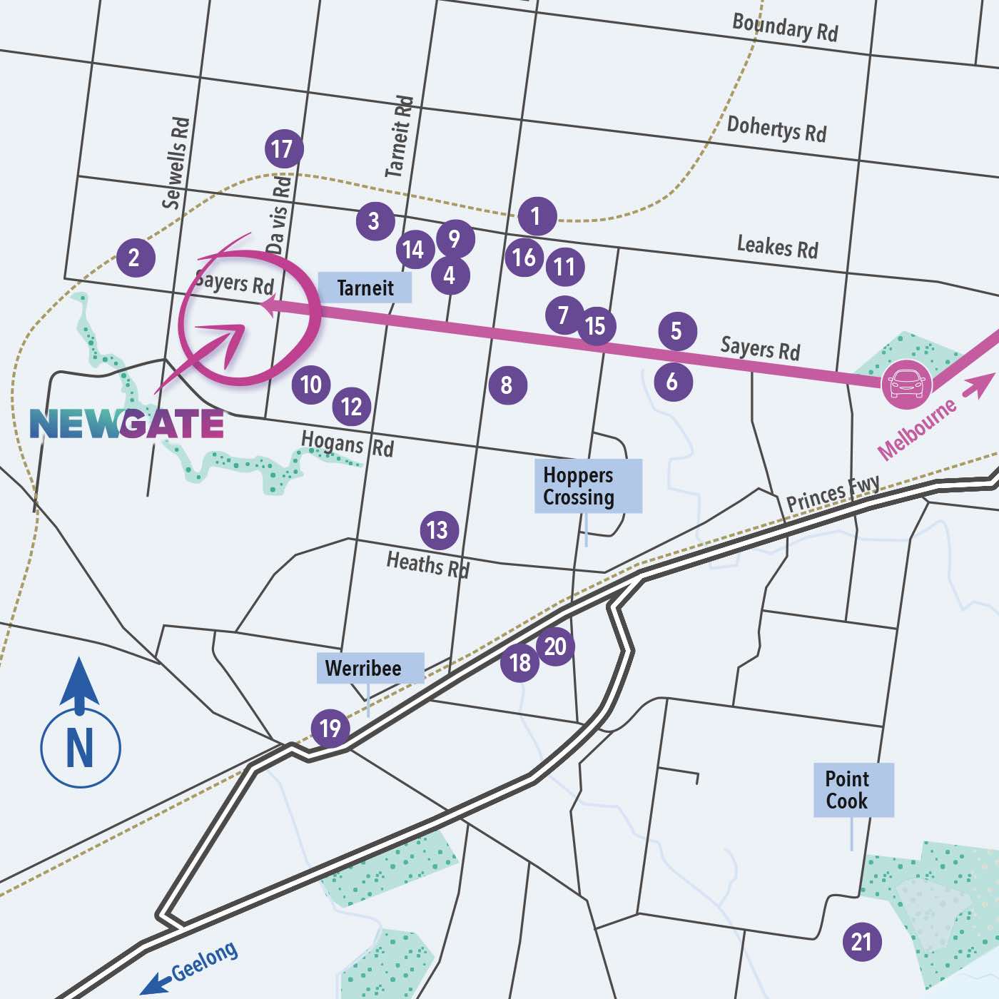 Newgate Estate - Tarneit Location map